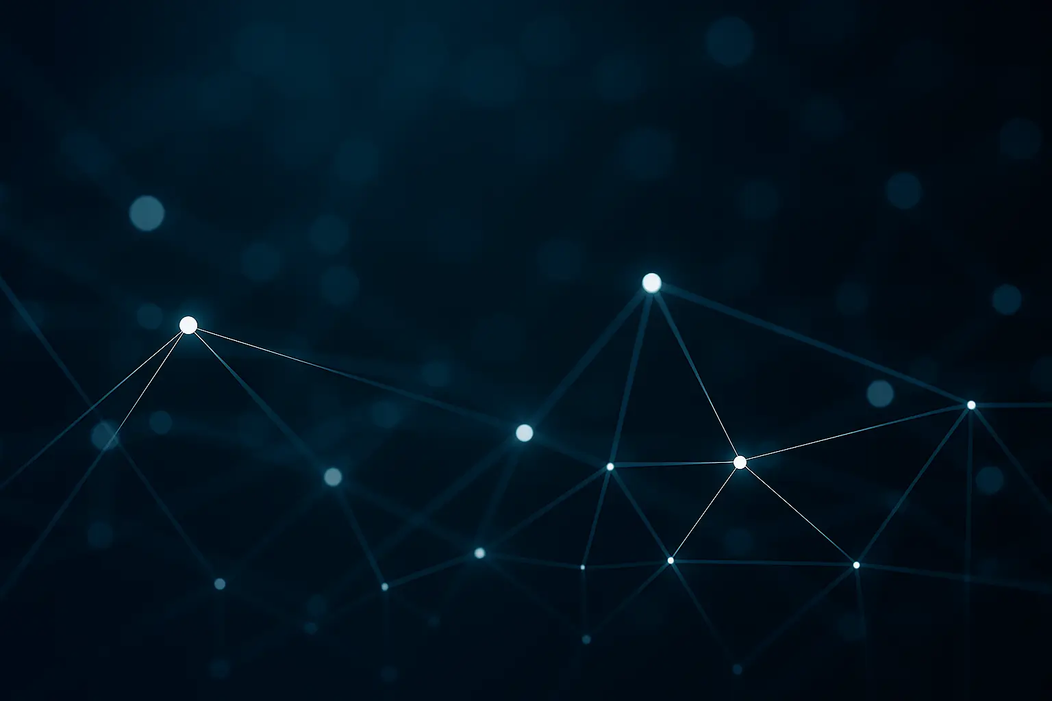 Visualisation of interconnected digital nodes representing crypto assets in Swiss private banking and wealth management portfolios