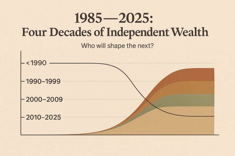 Generational chart showing independent wealth manager registrations over four decades