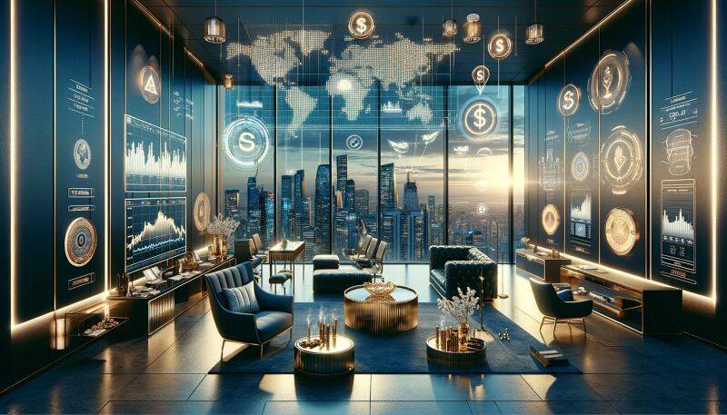 Elegantes Luxusbüro mit Vermögensverwaltungsdienstleistungen. Bester Wealth Management Blog