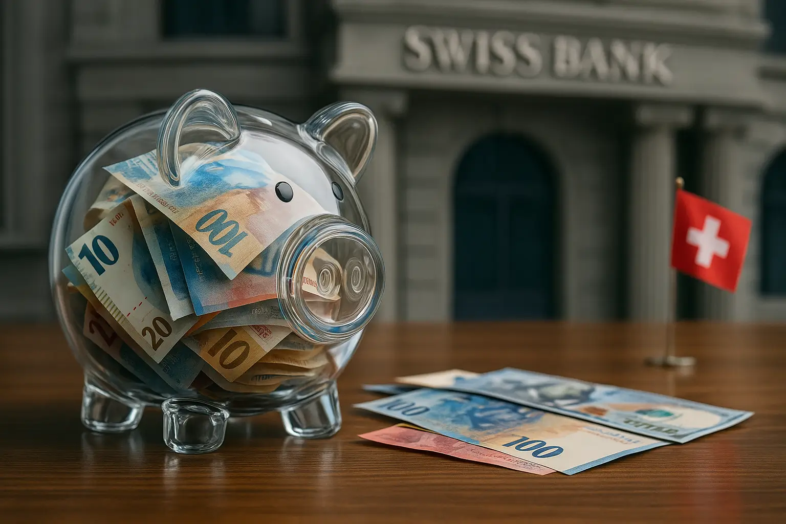 Comparison of Swiss private banking fees showing advisory, discretionary, and custody costs in a modern financial setting.